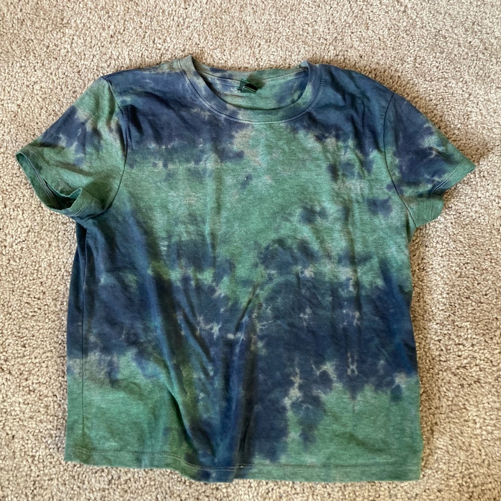 extra small blue and green tie dye t shirt
